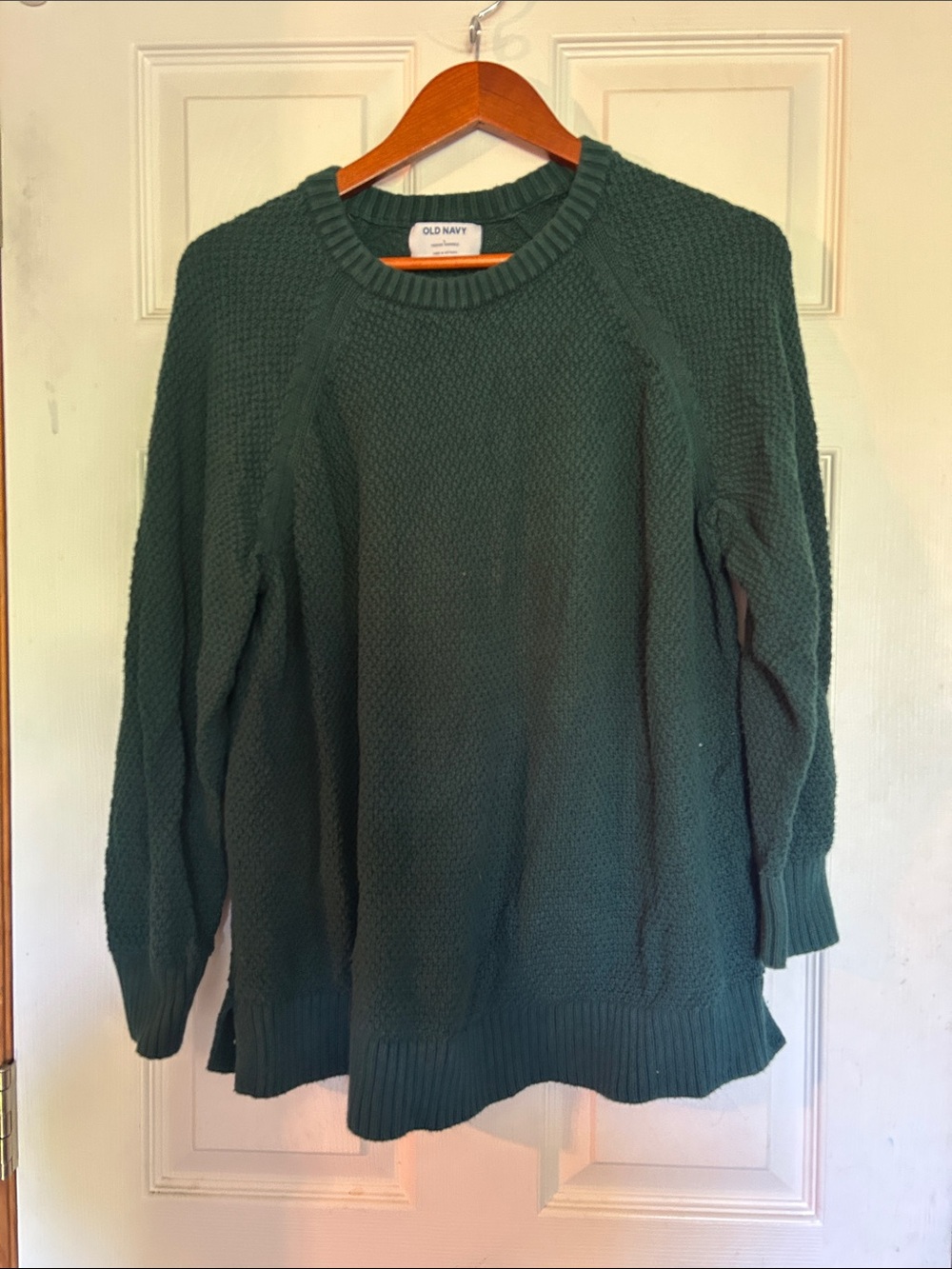 Old Navy Forest Green Textured Crewneck Sweater